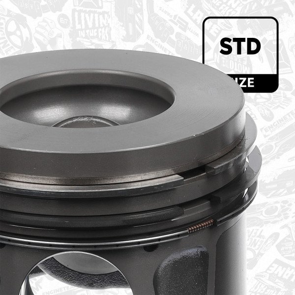 Piston with rings and pin - PM001200 ET ENGINETEAM - 5S7Q-AAE, 1373523, 0628S6 - Image 2